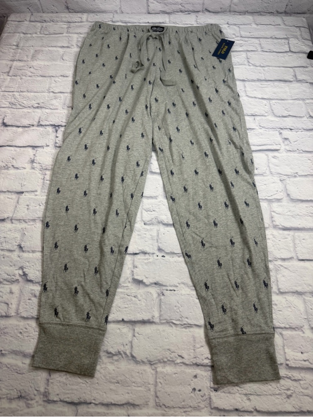 NWT. Ralph Lauren Pony Heather Gray Polo Logo Jogger Pants. Mens. Size XL.